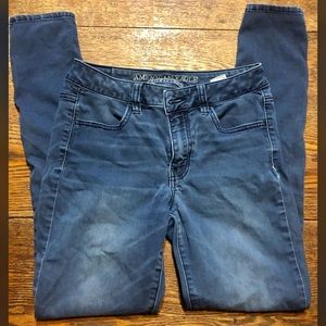 AEO Sateen Hi Rise Jegging sz 4R blue